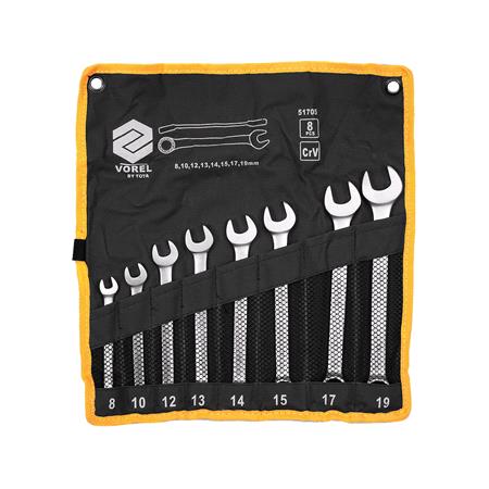 COMBINATION SPANNER SET CrV 8PCS 8 19MM