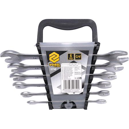 DOUBLE OPEN END SPANNERS 6PCS 6 17 SATIN