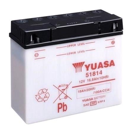 Yuasa Motorcycle Battery   YuMicron 51814 12V DIN Battery, Combi Pack, Contains 1 Battery and 1 Acid Pack