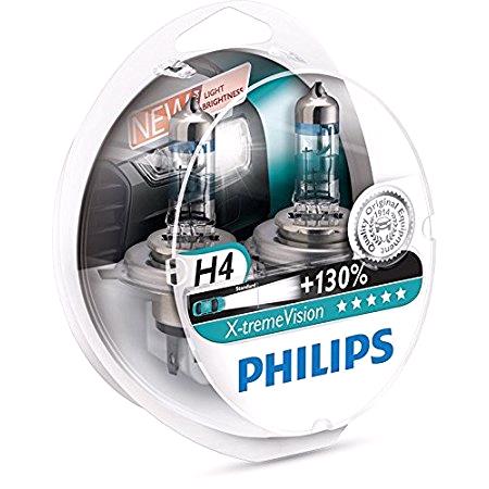 Philips X tremeVision 12V H4 60/55W +130% Brighter Bulb   Twin Pack