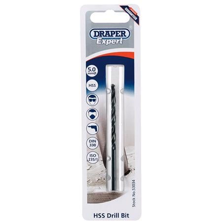 Draper Expert 53034 5.0mm HSS Twist Drill for 6 x 1.0 Taps