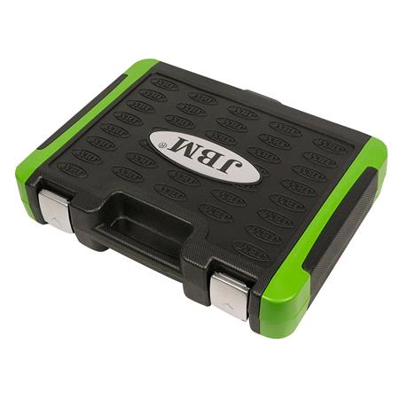 JBM 60 Pieces Tool Case With 1/2 And 1/4 12 Point Spline Sockets   Chrome Finish 