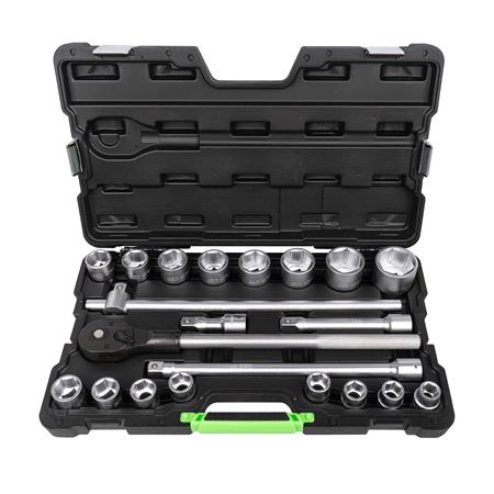 JBM 21 Pcs Plastic Tool Case With 3/46 Point Sockets 
