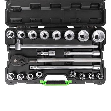 JBM 21 Pcs Plastic Tool Case With 3/46 Point Sockets 