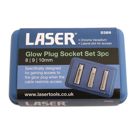 LASER 5389 Glow Plug Socket Set   3 Piece