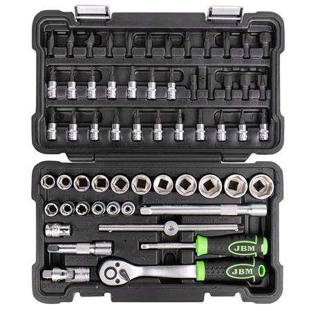 JBM 59 Pieces Tool Case With 3/8 Hex Sockets   Zinc Finish 