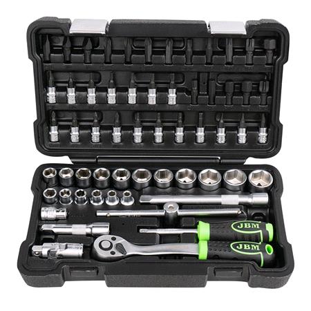 JBM 59 Pieces Tool Case With 3/8 Hex Sockets   Zinc Finish 
