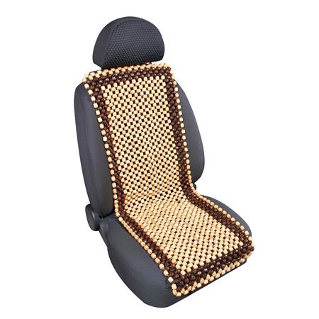 Wooden Bead Car Seat Cushion For Back Support   Natural Brown