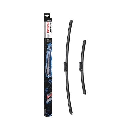 BOSCH AM246S Aerotwin Flat Wiper Blade Front Set with Spoiler (650 / 380mm   Fits Multiple Wiper Arms) for Citroen C3 III, 2016 Onwards
