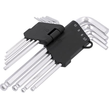 HEX KEY W. BALL SET 9PCS 2 10MM CrV