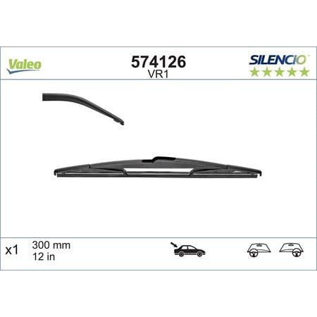 Valeo VR1 Silencio Rear Wiper Blade (300mm) for TWINGO 2007 to 2013