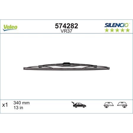 Valeo VR37 Silencio Rear Wiper Blade (340mm) for A4 2004 to 2008