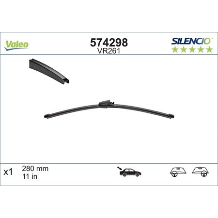 Valeo VR261 Silencio Rear Wiper Blade (280mm) for Skoda Fabia 2006 to 2014