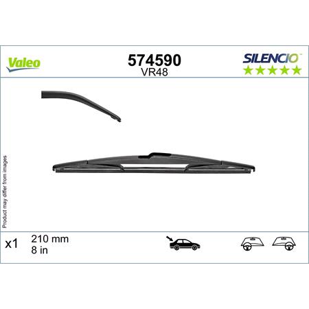 Valeo VR48 Silencio Rear Wiper Blade (210mm) for Citroen C5 AIRCROSS 2018 to 2025
