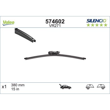 Valeo VR271 Silencio Rear Wiper Blade (380mm) for Volkswagen TIGUAN 2016 Onwards