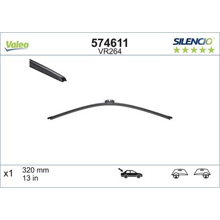 Valeo VR264 Silencio Rear Wiper Blade (320mm) for Audi Q5 2008 Onwards
