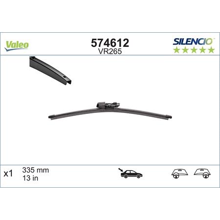Valeo VR265 Silencio Rear Wiper Blade (345mm) for ROOMSTER 2006 to 2015