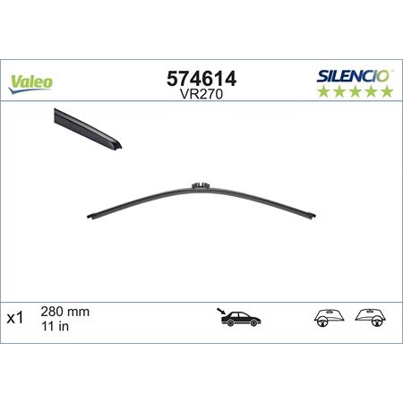 Valeo VR270 Silencio Rear Wiper Blade (280mm) for Mini MINI PACEMAN 2012 Onwards