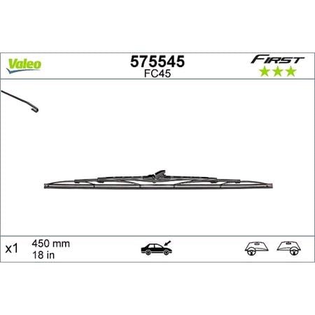 Valeo VF45 First Wiper Blade (450mm) for ROADSTER 2003 to 2005