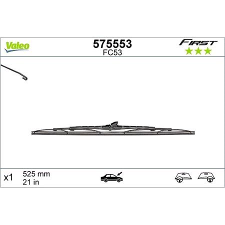 Valeo VF53 First Wiper Blade (525mm) for Mazda 626 Mk IV 1991 to 1997