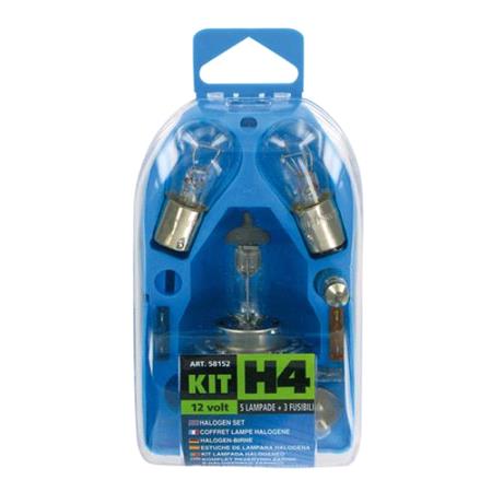 Spare lamps kit 8 pcs, 12V   H4 halogen