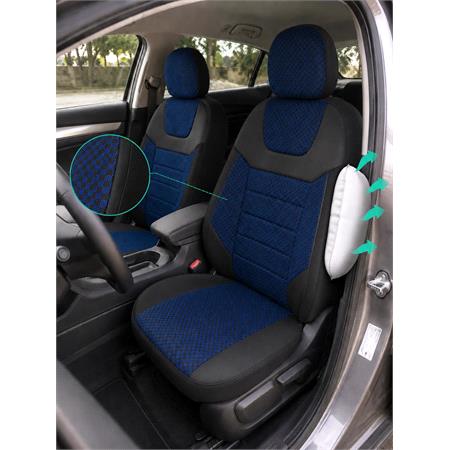 CAPRICE Style Seat Covers (Black/Blue) For Citroen C ZERO 2010 Onwards