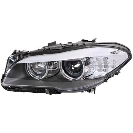 Left Headlamp (Bi Xenon, Takes D1S Bulb, With LED DRL, Without Bending Light, Supplied With Motor, Original Equipment) for BMW 5 Series Touring 2010 2014