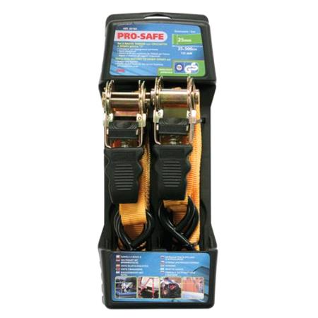 Pro Safe, heavy duty ratchet tie down straps set   500 cm