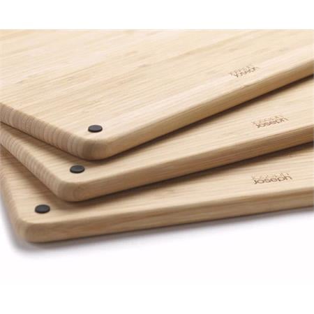 Joseph Joseph Folio Steel Bamboo 3 Piece Chopping Board Set   Steel