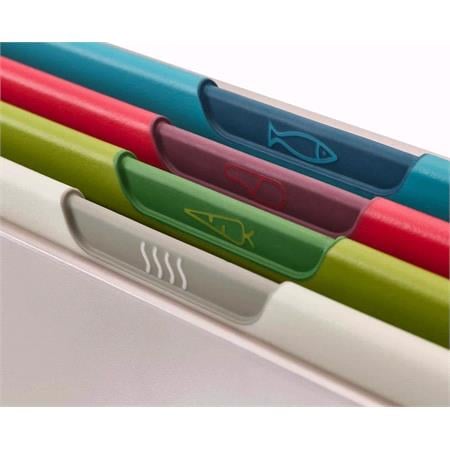 Joseph Joseph Folio Icon 4 Piece Multicolour Chopping Board Set with Chef’s Knife