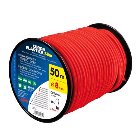 High quality stretch cord, red   O 8 mm   50 m