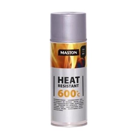Maston Heat Resistant Paint 600C   Silver   400ml Spray