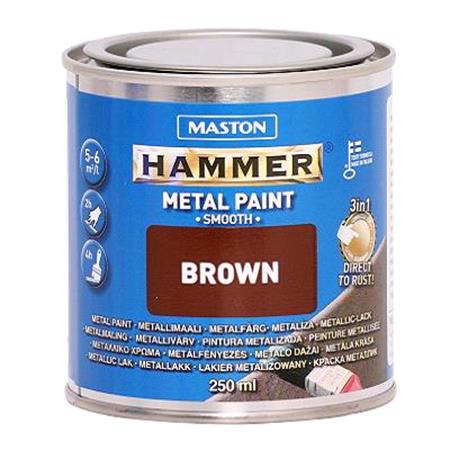 Maston Hammer Metal Paint   Smooth Brown   250ml