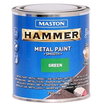 Maston Hammer Metal Paint   Smooth Green   750ml