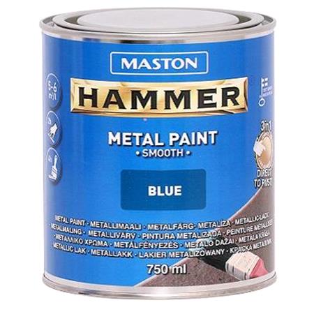Maston Hammer Metal Paint   Smooth Blue   750ml