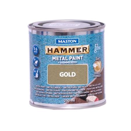 Maston Hammer Metal Paint   Hammerd Gold   250ml