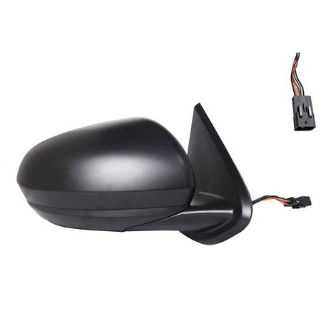 Right Wing Mirror (electric, heated, black cover, without blind spot warning) for Dacia DUSTER 2017 Onwards