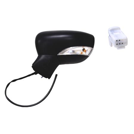Left Wing Mirror (electric, indicator, not heated, black cover, 5 pins) for Nissan MICRA V 2017 Onwards