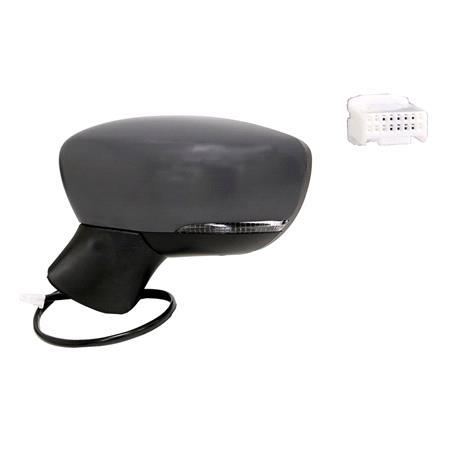 Left Wing Mirror (electric, heated, indicator, power folding, primed cover) for Nissan MICRA V 2017 Onwards