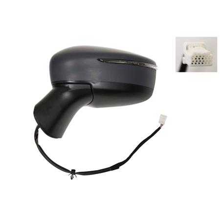 Left Wing Mirror (electric, heated, primed cover, indicator) for Nissan NOTE 2013 Onwards