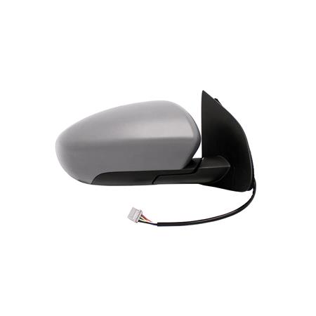 Right Wing Mirror (electric, heated, power folding, primed cover) for Nissan QASHQAI, 2007 2014