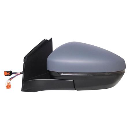 Left Wing Mirror (electric, heated, indicator, puddle lamp, power folding, blind spot warning lamp, MEMORY, primed cover) for Peugeot 5008, 2016 Onwards