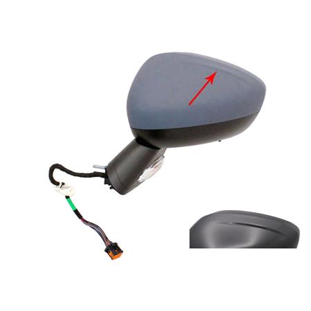 Left Wing Mirror (electric, heated, primed cover, indicator, black arm / base) for Citroen DS4 2011 Onwards