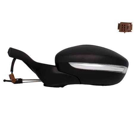 Left Wing Mirror (manual, indicator) for Peugeot 208, 2012 Onwards