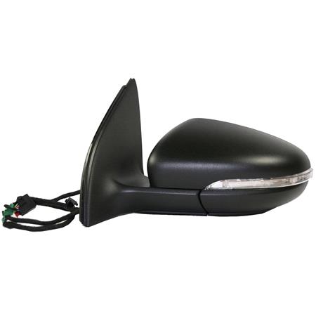 Left Wing Mirror (electric, heated, indicator, black cover, MEMORY) for Volkswagen GOLF VI 2008 2013