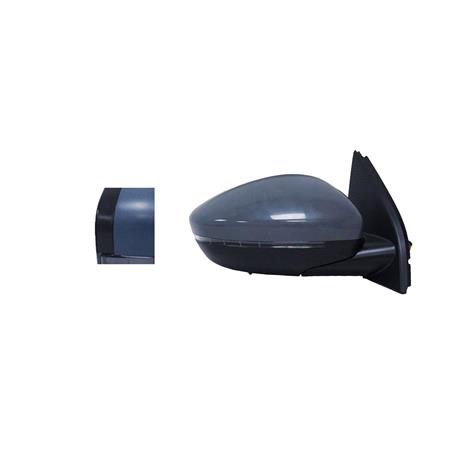Right Wing Mirror (electrical, heated, indicator, puddle lamp, primed cover, power folding, WITHOUT blind spot warning indicator) for PEUGEOT 308 SW II, 2013 2018