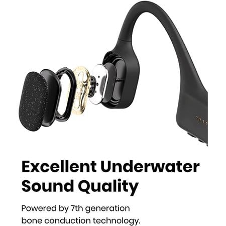SHOKZ OpenSwim Black Bone Conduction Open Ear Sport Headphones   Black