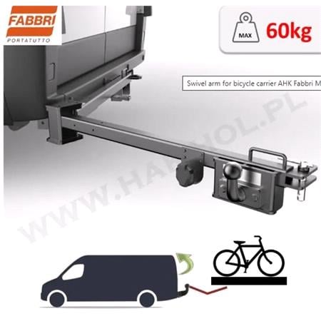 Fabbri Mose Pivoting Rear Bike Rack Mount for Vans and Camper Vans