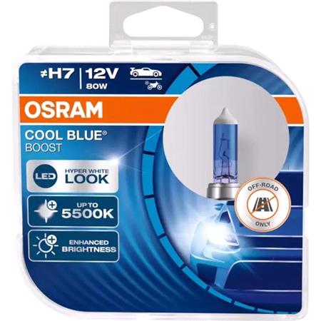 Osram Cool Blue Boost 12V H7 80W PX26d Off Road Headlight Bulbs   Twin Pack