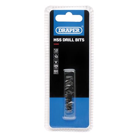 Draper 62880 HSS Twist Drill Bits, 1.0 x 35mm (Pack of 10)
